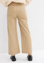 Pantaloni larghi in puro cotone, vita alta, bonprix