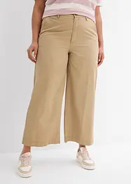 Pantaloni larghi in puro cotone, vita alta, bonprix