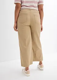 Pantaloni larghi in puro cotone, vita alta, bonprix