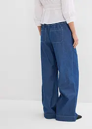 Jeans wide leg con cinta comoda, vita media, bonprix