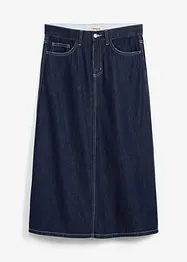 Gonna midi di jeans super soft con cinta comoda, vita media, bonprix