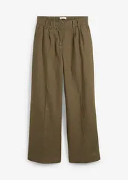 Pantaloni con pinces in puro lino, bonprix