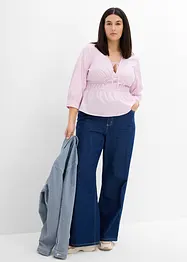 Blusa arricciata con cuciture elasticizzate, bonprix