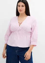 Blusa arricciata con cuciture elasticizzate, bonprix