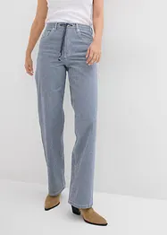 Jeans straight loose a righe, vita alta, bonprix
