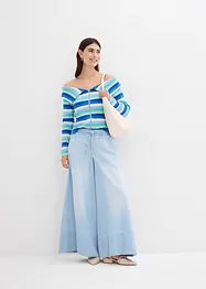 Jeans wide leg con cinta comoda, vita media, bonprix