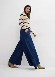 Jeans wide leg con cinta comoda, vita media, bonprix