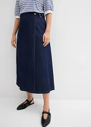 Gonna effetto portafoglio in denim morbidissimo, bonprix