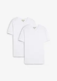 T-shirt in puro cotone biologico (pacco da 2), slim fit, bonprix