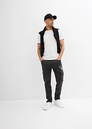 Jeans cargo elasticizzati regular fit con elastico in vita, tapered, bonprix