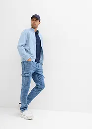 Jeans cargo elasticizzati regular fit con elastico in vita, tapered, bonprix