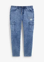 Jeans cargo elasticizzati regular fit con elastico in vita, tapered, bonprix