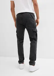 Jeans cargo elasticizzati regular fit con elastico in vita, tapered, bonprix