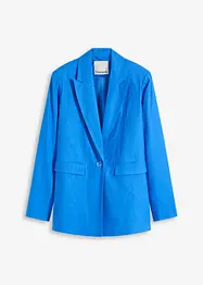Blazer casual in misto lino con collo ampio a revers, bonprix