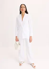 Blazer casual in misto lino con collo ampio a revers, bonprix