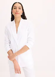 Blazer casual in misto lino con collo ampio a revers, bonprix