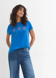 T-shirt basic con stampa (pacco da 2), bonprix