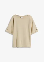 Maglia con viscosa glitterata e stampa lucida, bonprix