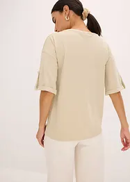 Maglia con viscosa glitterata e stampa lucida, bonprix