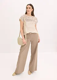Maglia con inserto in tessuto e strass, bonprix