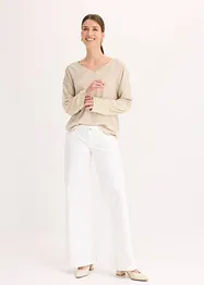 Maglia con maniche a pipistrello e inserto in satin, bonprix