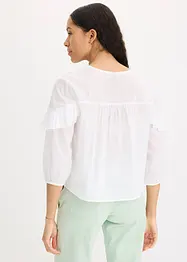 Blusa leggera con volant, bonprix