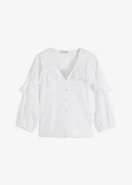 Blusa leggera con volant, bonprix