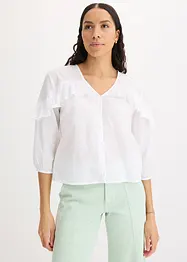 Blusa leggera con volant, bonprix