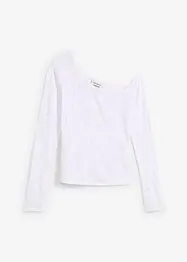 Maglia monospalla con effetto devoré, bonprix