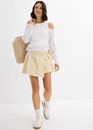 Maglia monospalla con effetto devoré, bonprix