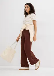Pantaloni a palazzo con fascia a coste in vita, bonprix