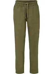Pantaloni con elastico in vita in misto lino leggero, bonprix