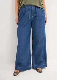 Jeans wide leg con cinta comoda, vita media, bonprix