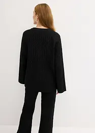 Maglione oversize con lavorazione a trecce, bonprix
