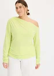 Maglia con spalla scoperta e arricciatura, bonprix