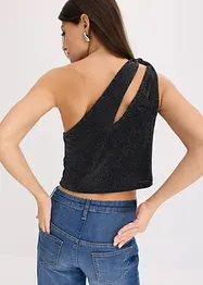 Top monospalla con motivo twist, bonprix