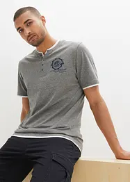 Maglia serafino a maniche corte in puro cotone biologico (pacco da 2), bonprix