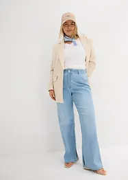 Jeans straight con spacco, vita alta, bonprix