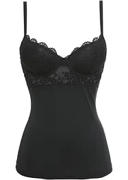 Canotta con reggiseno integrato in microfibra liscia, bonprix