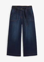 Jeans wide leg cropped con cinta comoda, vita alta, bonprix