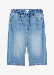 Bermuda lunghi in jeans con elastico in vita, slim fit, bonprix