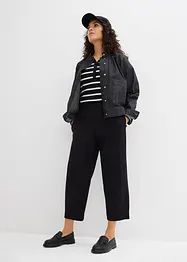 Pantaloni a carota in misto lino e viscosa, lunghezza 7/8, bonprix