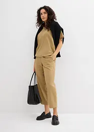 Pantaloni a carota in misto lino e viscosa, lunghezza 7/8, bonprix
