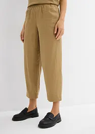 Pantaloni a carota in misto lino e viscosa, lunghezza 7/8, bonprix