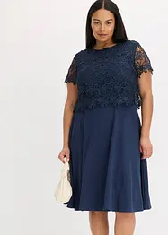 Abito midi con pizzo, bonprix