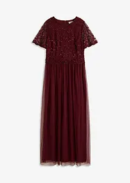 Abito lungo in tulle raffinato con paillettes, bonprix