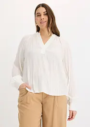 Blusa crinkle con lurex, bonprix