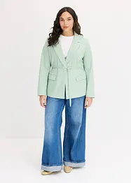 Blazer elasticizzato in twill con cintura da annodare, bonprix