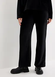 Pantaloni a palazzo in velluto a coste di jersey con cinta comoda, bonprix