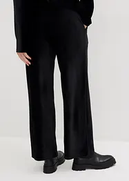Pantaloni a palazzo in velluto a coste di jersey con cinta comoda, bonprix